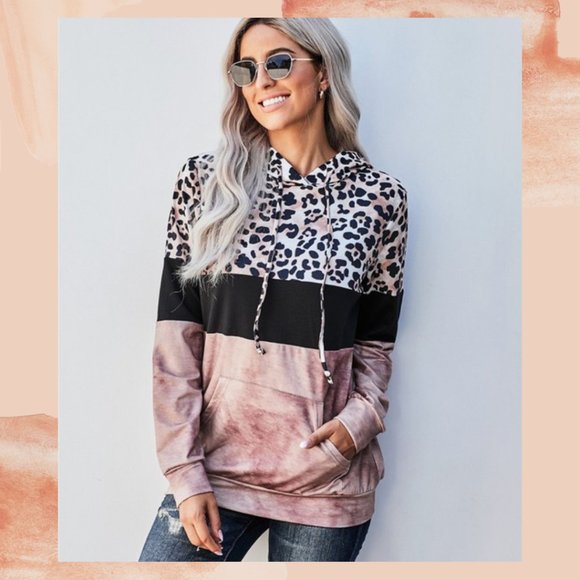 Taylor & Cambria Tops - Blush Leopard Hoodie